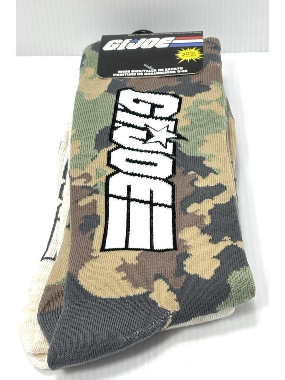 G.I. Joe Men’s Camouflage Crew Socks - New With Tags - Green/Tan Camo Size 6-12